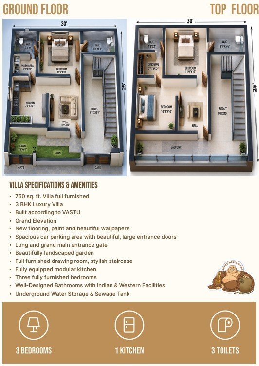 Silver Villa floor plans and specifications