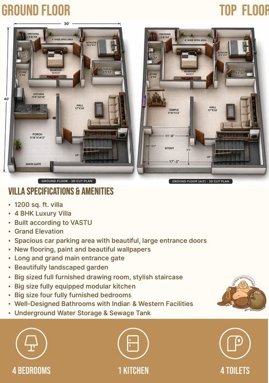 Special Villa floor plans and specifications